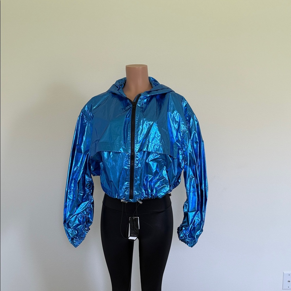 MSGM Shimmering Blue Bomber Jacket